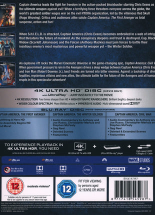 Captain America: 3-Movie Collection (4K Ultra HD-UK/Blu-ray-UK): Captain America: The First Avenger / Captain America: The Winter Soldier / Captain America: Civil War