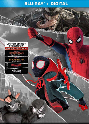 Spider-Man 4-Movie Collection: Limited Edition (Blu-ray)(SteelBook): Spider-Man: Far From Home / Spider-Man: Homecoming / Spider-Man: Into The Spider-Verse / Venom