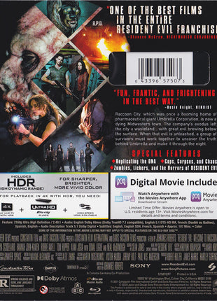Resident Evil: Welcome To Raccoon City (4K Ultra HD/Blu-ray)