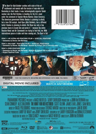 Hunt For Red October (4K Ultra HD/Blu-ray/DVD)