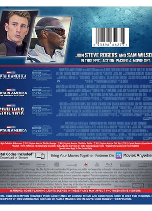 Captain America: 4-Movie Collection (Blu-ray): Captain America: The First Avenger / Captain America: The Winter Soldier / Captain America: Civil War / Captain America: Brave New World