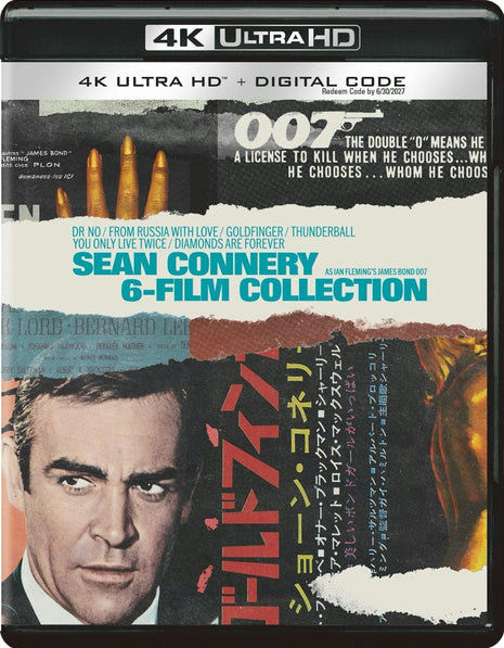 007: Sean Connery 6-Film Collection (4K Ultra HD): Dr. No / From Russia With Love / Goldfinger / Thunderball / You Only Live Twice / Diamonds Are Forever