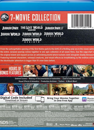 Jurassic World: 7-Movie Collection (Blu-ray): Jurassic Park / The Lost World: Jurassic Park / Jurassic Park III / Jurassic World / Fallen Kingdom / Dominion / Jurassic World Rebirth