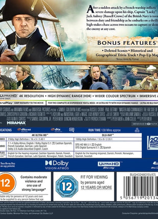 Master And Commander: The Far Side Of The World (4K Ultra HD-UK/Blu-ray-UK)