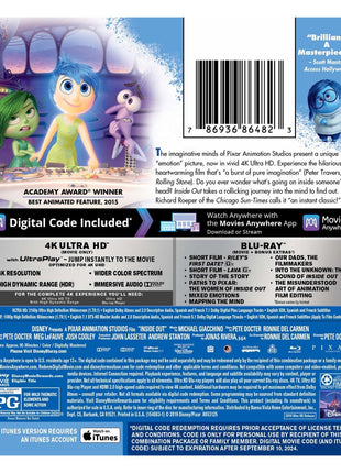 Inside Out (2015)(4K Ultra HD/Blu-ray)