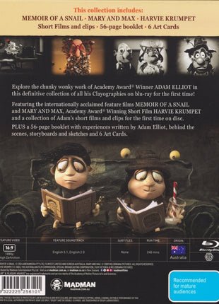 Adam Elliot Collection (Blu-ray-AU): Harvie Krumpet / Mary And Max / Memoir Of A Snail