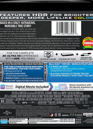 BlacKkKlansman (4K Ultra HD/Blu-ray)