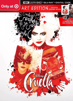 Cruella: Limited Art Edition (4K Ultra HD/Blu-ray)(w/Foil-Etched Prints)
