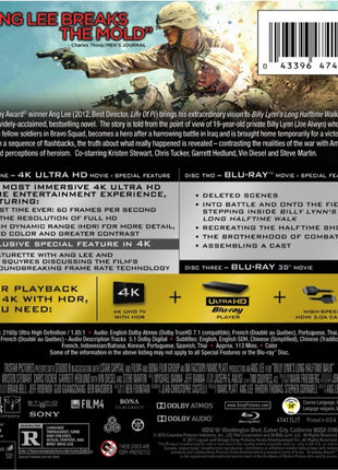 Billy Lynn's Long Halftime Walk (4K Ultra HD/Blu-ray 3D/Blu-ray)
