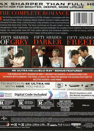Fifty Shades Collection: Unrated Limited Edition (4K Ultra HD/Blu-ray)(SteelBook): Fifty Shades Of Grey / Fifty Shades Darker / Fifty Shades Freed