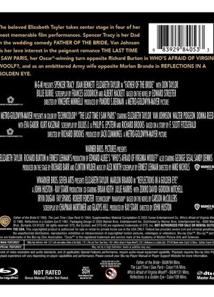Elizabeth Taylor 4-Film Collection: Warner Archive Collection (Blu-ray): Father Of The Bride  (1950) / The Last Time I Saw Paris / Who's Afraid Of Virginia Woolf? / Reflections In A Golden Eye