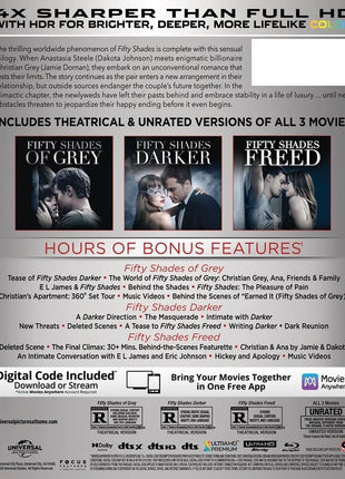 Fifty Shades: 3-Movie Unrated Collection (4K Ultra HD/Blu-ray): Fifty Shades Of Grey / Fifty Shades Darker / Fifty Shades Freed