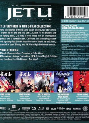 Jet Li Collection (4K Ultra HD/Blu-ray): The Legend Of Fong Sai Yuk / The Legend Of Fong Sai Yuk II / Tai Chi Master / Fist Of Legend / The Bodyguard From Beijing