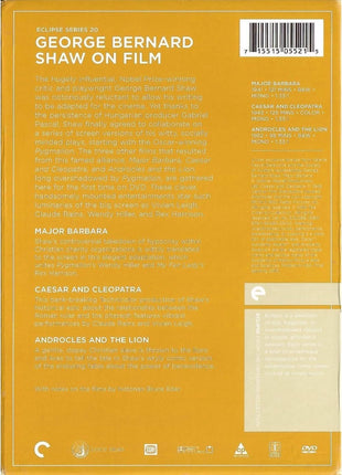 George Bernard Shaw On Film: Eclipse Series Volume 20