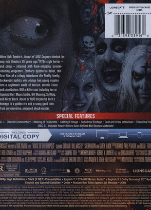 House Of 1000 Corpses: 20th Anniversary Edition: Limited Edition (Blu-ray)(SteelBook)
