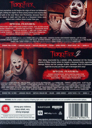 Terrifier: The Bloody Duo (4K Ultra HD-UK/Blu-ray-UK)(SteelBook): Terrifier / Terrifier 2