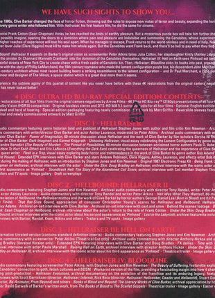 Hellraiser: Tetralogy (4K Ultra HD-UK): Hellraiser / Hellbound: Hellraiser II / Hellraiser III: Hell On Earth / Hellraiser: Bloodline