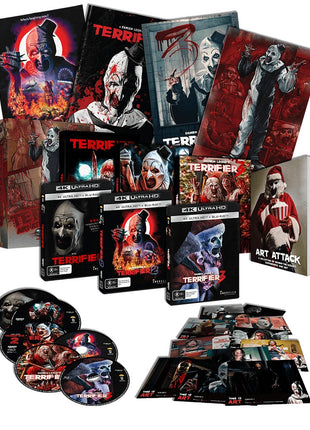 ART ATTACK: Terrifier Collector's Edition Boxset (4K Ultra HD-AU/Blu-ray-AU): All Hallows' Eve / Terrifier / Terrifier 2 / Terrifier 3