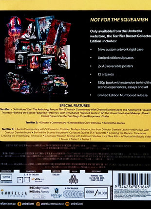 ART ATTACK: Terrifier Collector's Edition Boxset (4K Ultra HD-AU/Blu-ray-AU): All Hallows' Eve / Terrifier / Terrifier 2 / Terrifier 3