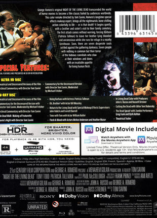 Night Of The Living Dead: 35th Anniversary Limited Edition (1990)(4K Ultra HD/Blu-ray)(SteelBook)
