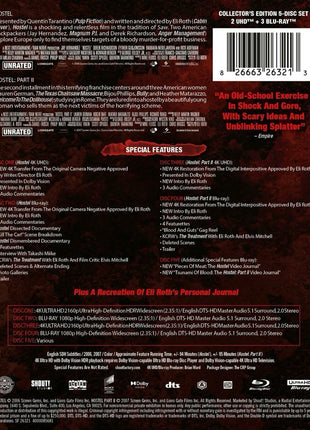 Hostel Parts I & II: 20th Anniversary Limited Edition (4K Ultra HD/Blu-ray)(SteelBook): Hostel / Hostel 2