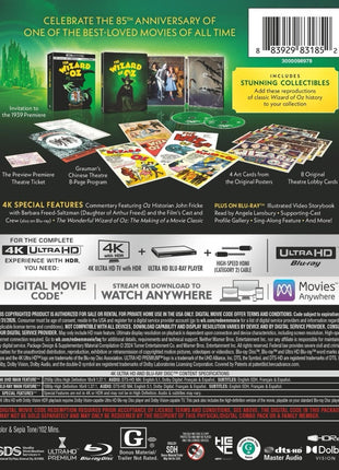Wizard Of Oz: 85th Anniversary Theater Edition: Limited Edition (4K Ultra HD/Blu-ray)(SteelBook)