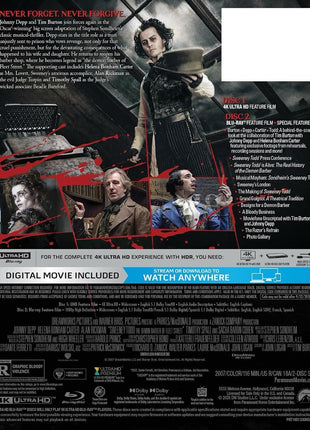 Sweeney Todd: The Demon Barber Of Fleet Street: Limited Edition (4K Ultra HD/Blu-ray)(SteelBook)