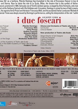 Verdi: I Due Foscari: Placido Domingo / Francesco Meli / Anna Pirozzi (4K Ultra HD)