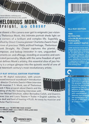 Thelonius Monk: Straight, No Chaser: Criterion Collection (Blu-ray)