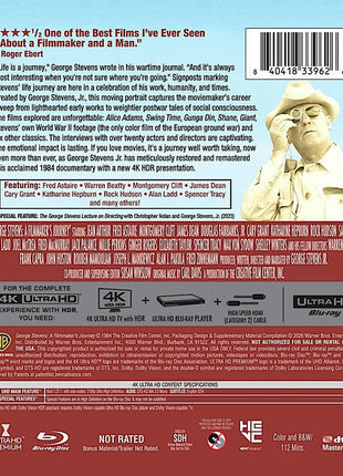 George Stevens: A Filmmaker's Journey: Warner Archive Collection (4K Ultra HD/Blu-ray)