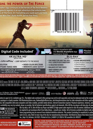 Star Wars Episode VIII: The Last Jedi: Ultimate Collector's Edition (4K Ultra HD/Blu-ray)
