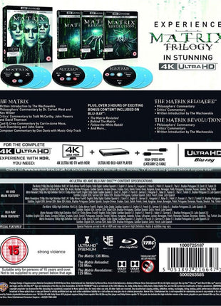 Matrix Trilogy (4K Ultra HD-UK/Blu-ray-UK): The Matrix / The Matrix Reloaded / The Matrix Revolutions