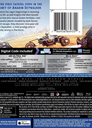 Star Wars Episode I: The Phantom Menace: Ultimate Collector's Edition (4K Ultra HD/Blu-ray)