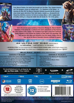 Guardians Of The Galaxy: 2-Movie Collection (4K Ultra HD-UK/Blu-ray-UK): Guardians Of The Galaxy / Guardians Of The Galaxy Vol. 2