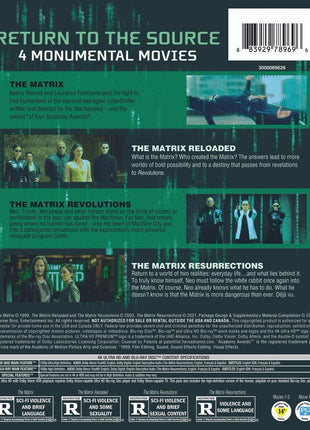 Matrix 4-Film Deja Vu Collection (4K Ultra HD/Blu-ray): The Matrix / The Matrix Reloaded / The Matrix Revolutions / The Matrix Resurrections