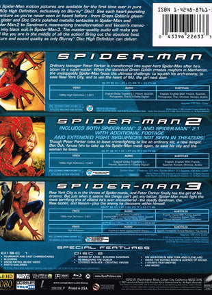 Spider-Man: The High Definition Trilogy (Blu-ray) (USED)