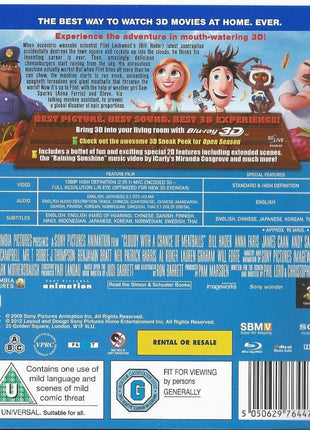 Cloudy With A Chance Of Meatballs (Blu-ray 3D-UK) (USED)