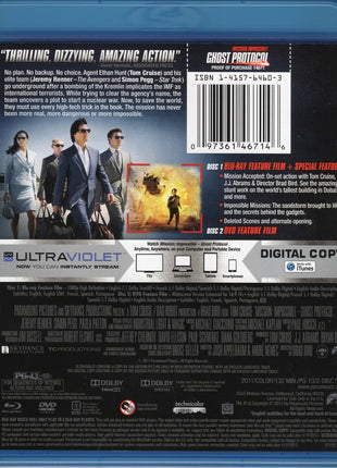 Mission: Impossible - Ghost Protocol (Blu-ray/DVD) (USED)