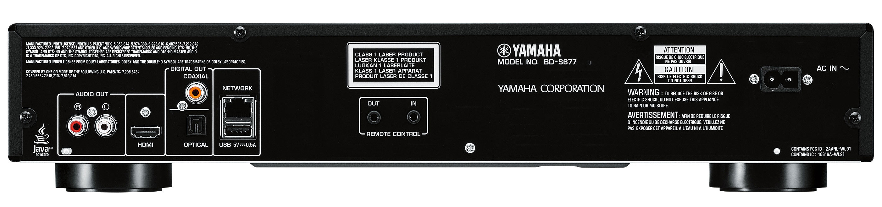 YAMAHA BD-677 Back Panel