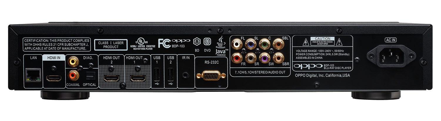 OPPO BDP-103 Back Panel