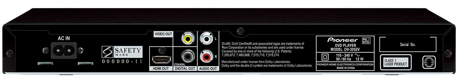 Pioneer DV-3052 Back Panel