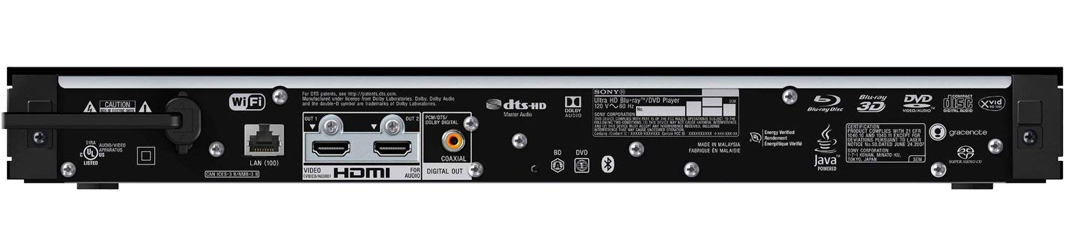 Sony UBP-UX80 Back Panel